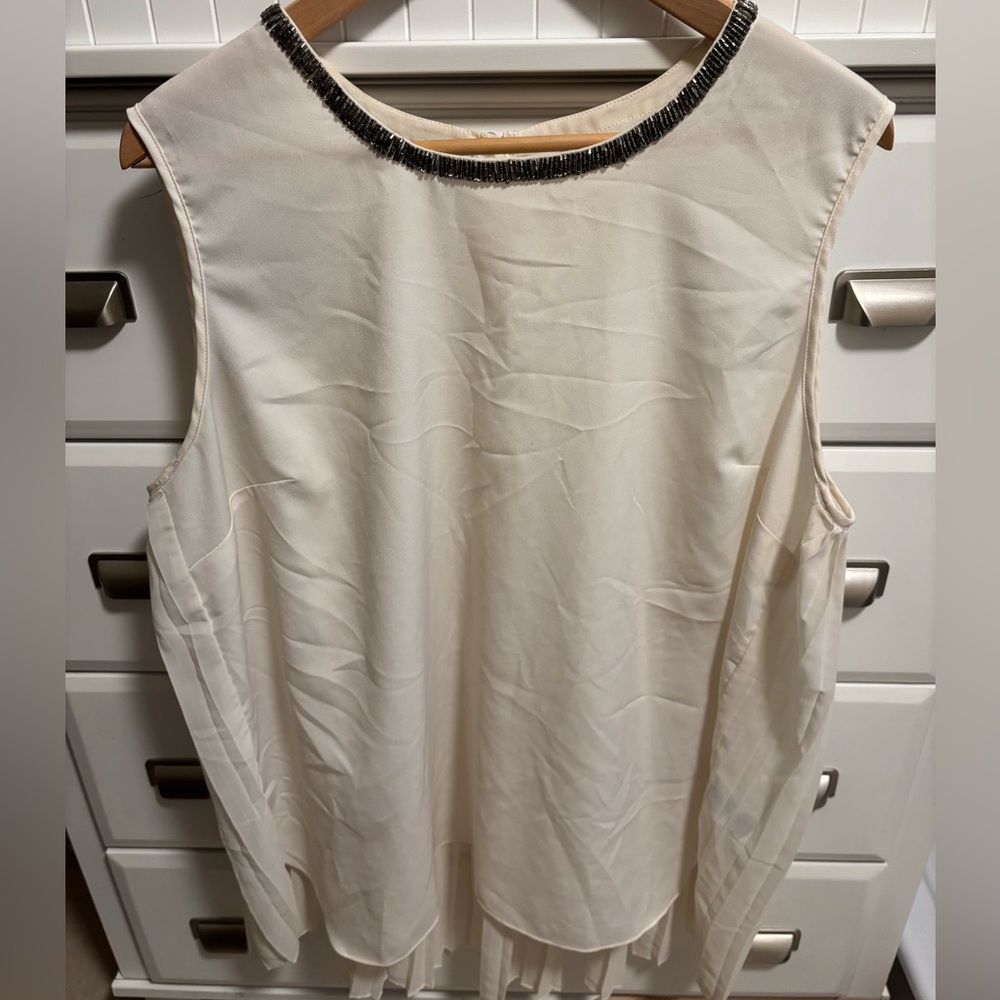 White sequin blouse